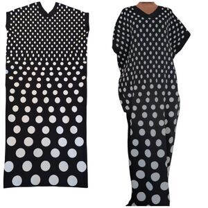 Leem Oversized Black and White Gradient Polka Dot Sweater Maxi Dress Size large